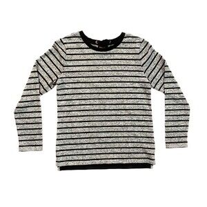 St. John’s Bay | Gray and Black Stripped Long Sleeve Top | Medium